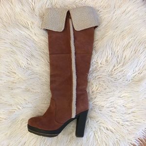Anthropologie Kelsi Dagger Faux Fur Boots